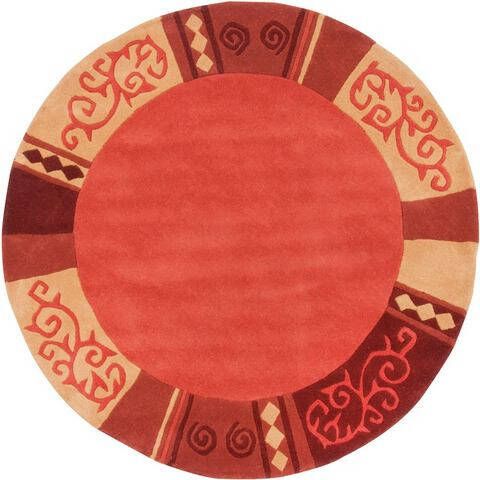 THEKO Wollen kleed AMBADI zuiver scheerwol, handgetuft, met randdessin, modern, woonkamer