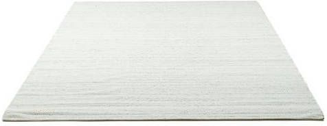 THEKO Wollen kleed Molde 14003 Handgeweven vloerkleed, zuivere wol, met de hand geweven, Scandi design, met franje, ideaal in de woonkamer & slaapkamer