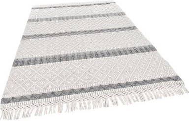 THEKO Wollen kleed Visby 915 zuivere wol, met de hand geweven, scandi design, met franje, woonkamer