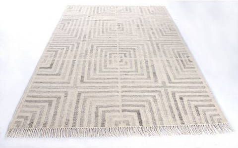 Tom Tailor Vloerkleed Square Kelim met de hand geweven, met franje, boho stijl, woonkamer