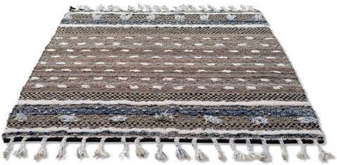 Tom Tailor Wollen kleed Vintage Funky Nature zuivere wol, met de hand geweven, met franje, woonkamer