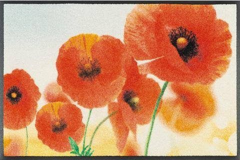 wash+dry by Kleen Tex Mat Sunny Poppy Inloopmat, motief bloemen, antislip, wasbaar