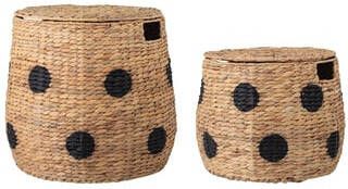 bloom ingville MINI mandje met deksel Thinne waterhyacint naturel