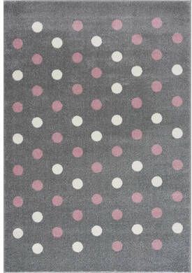 LIVONE Happy Rugs Kinderdeken BUBBLE S Grijs Roze 100 x 160 cm