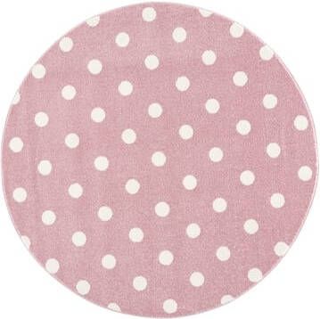 LIVONE kinderdeken Kinderen houden van Tapijten CIRCLE roze/wit 160 cm rond