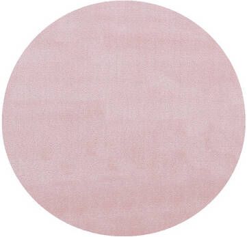LIVONE Tapijt Happy Rugs Uni rond roze 133 cm