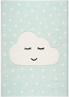 LIVONE Tapijt Kids Love Rugs Smiley Cloud mint/wit 100 x 150 cm