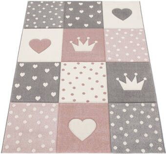 PACO Home Tapijt Roze 133 x 133 cm