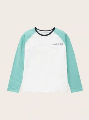 Tom Tailor overhemd met lange mouwen Color block Dusty Green