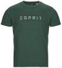 ESPRIT Men Casual T shirt met logo teal blue online kopen
