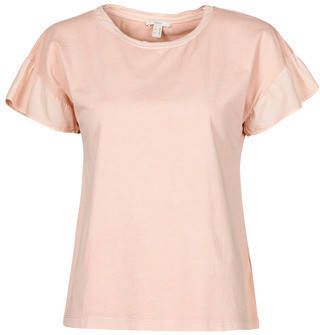 ESPRIT Women Casual top van biologisch katoen lichtroze