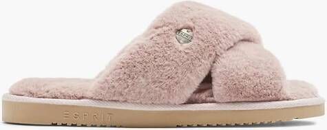 Esprit Lichtroze slipper imitatiebont maat 37