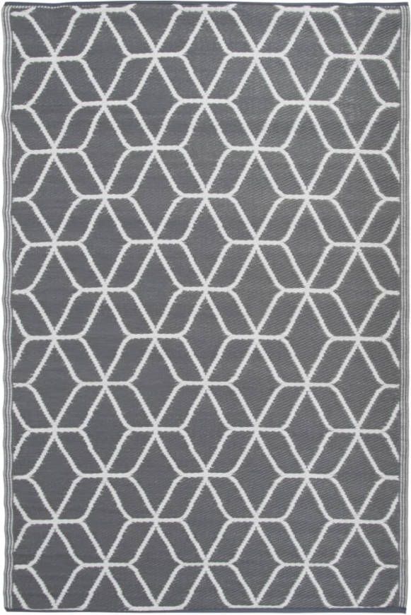 Esschert Design Buitenkleed 180x121 cm grijs en wit OC25