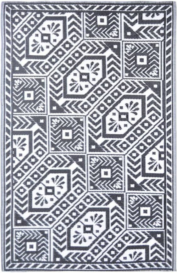 Esschert Design Tuintapijt Diamant 182x122cm Zwart/wit