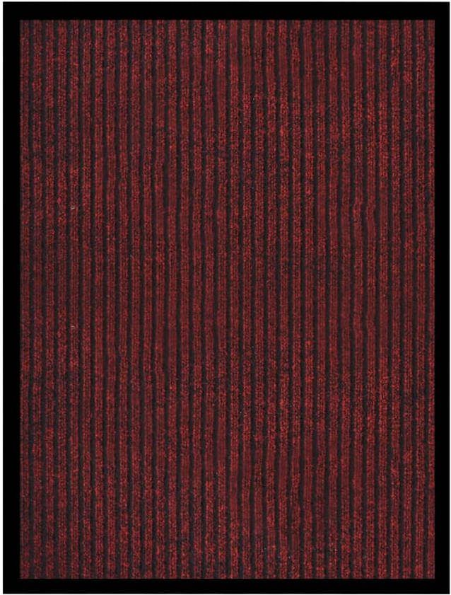 VIDAXL Deurmat 60x80 cm gestreept rood
