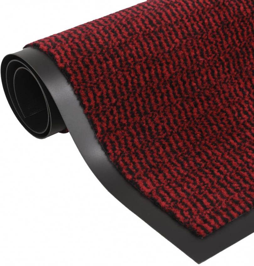 VIDAXL Droogloopmat rechthoekig getuft 80x120 cm rood