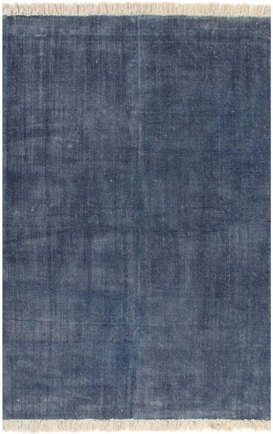 VIDAXL Kelim vloerkleed 160x230 cm katoen blauw