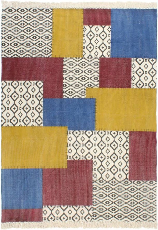 VIDAXL Kelim vloerkleed handgeweven 160x230 cm katoen meerkleurig