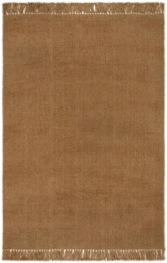VIDAXL Vloerkleed met kwastjes 160x230 cm jute
