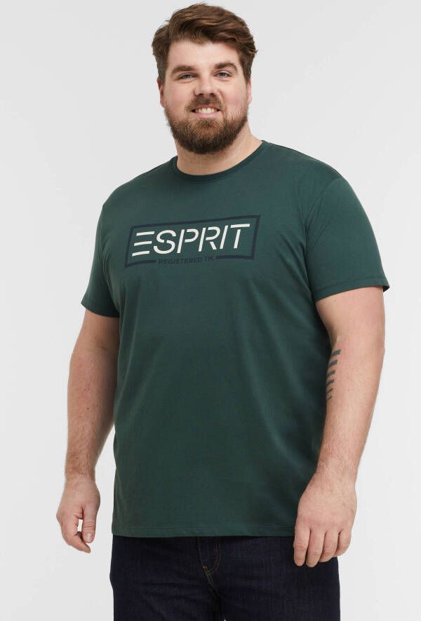 Esprit Plus Size T shirt met logo teal blue