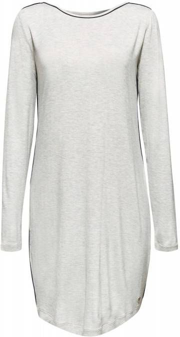 ESPRIT Women Bodywear nachthemd met contrastbies grijs