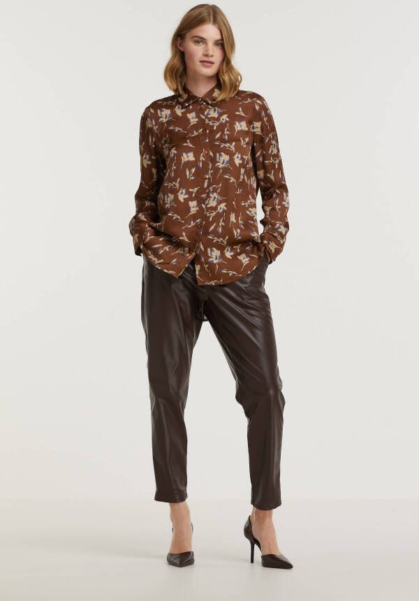 ESPRIT Women Collection blouse met all over print bruin/ecru/blauw