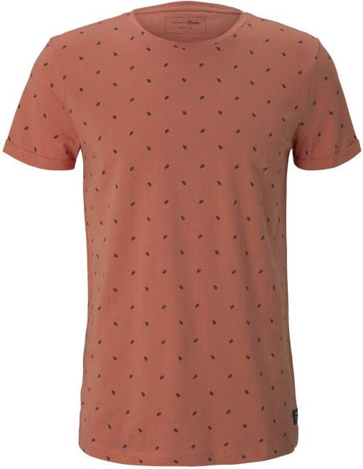 Tom Tailor Denim T shirt met all over print oranje