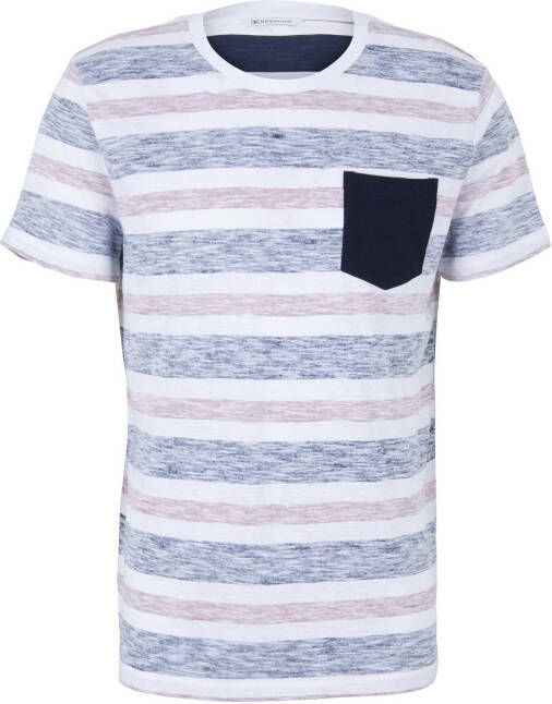 Tom Tailor gestreept T shirt rose/navy