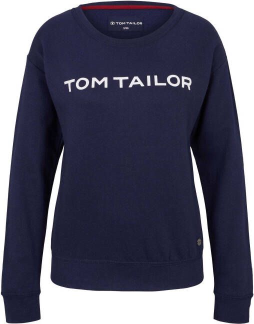 Tom Tailor loungetop met printopdruk donkerblauw
