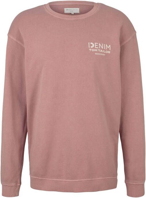 Tom Tailor sweater met logo wineberry rose