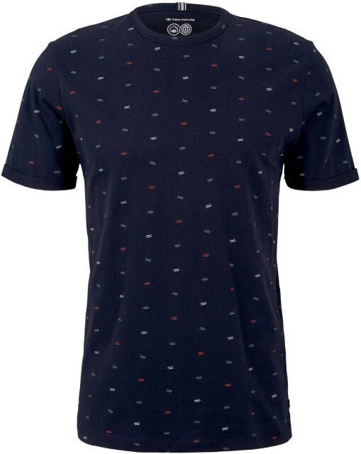 Tom Tailor T shirt met all over print navy