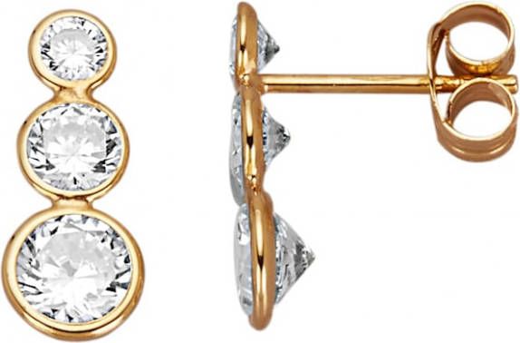 KLiNGEL Oorstekers met zirkonia's Geelgoudkleur
