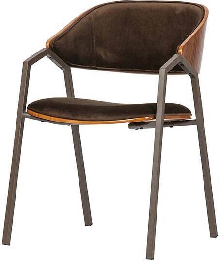 BePureHome Eetkamerstoel 'Clan' Velvet, kleur Bruin