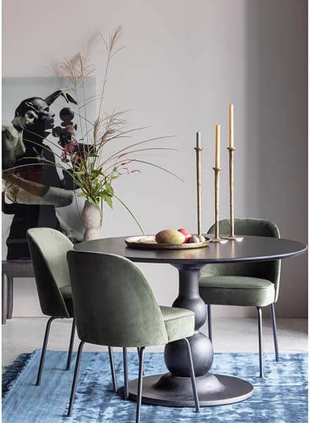 BePureHome Eetkamerstoel 'Vogue' Velvet, kleur Onyx(Groen )