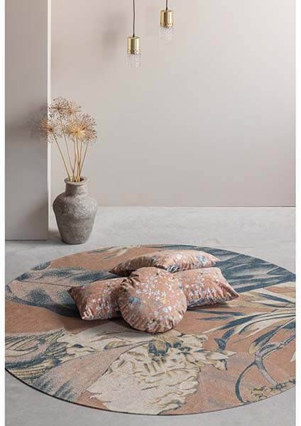 BePureHome Rond Vloerkleed 'Bouquet' Ø200cm, kleur Melon