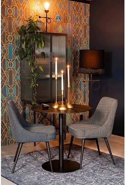 Dutchbone Eetkamerstoel 'Magnus', kleur Blauw