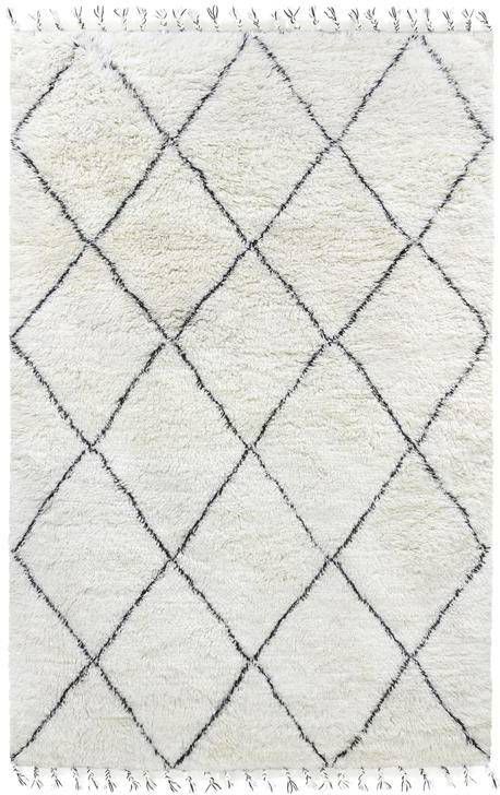 HKliving Kleed Berber zwart/wit wol 280x180 cm