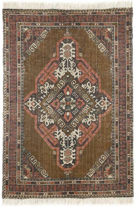 HKliving Vloerkleed Katoen/Jute Print Stonewashed 120 x 180 cm