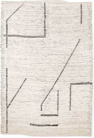 HKliving Vloerkleed handgeweven cream/charcoal 200x300 cm