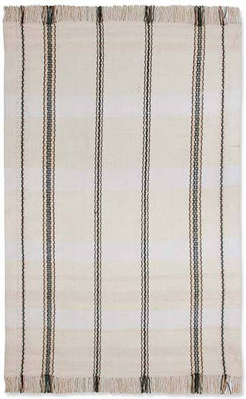 HKliving Vloerkleed Handgeweven gestreept zwart/wit 240x150 cm