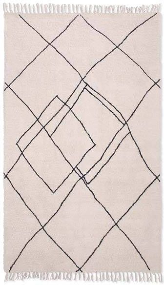HKliving Vloerkleed Zigzag zwart/wit 240x150 cm